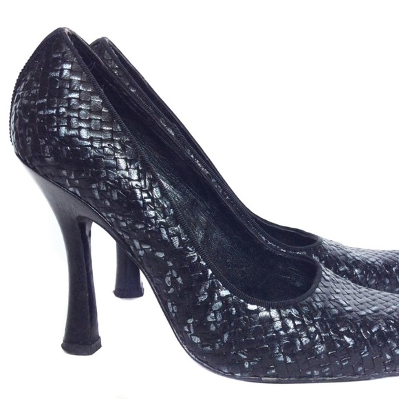 Vintage Stephane Kelian Black Leather Woven Shoes - Picture 5 of 5